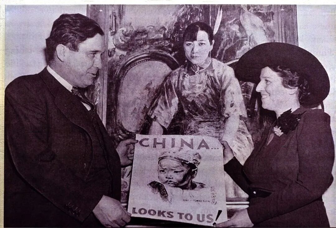 赛珍珠在美国联合援华会活动中（图源镇江赛珍珠纪念馆）